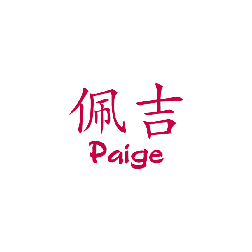Chinese Symbol Paige Name - Decal Sticker - Multiple Colors